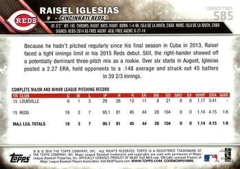 2016 Topps - Limited #585 Raisel Iglesias Back