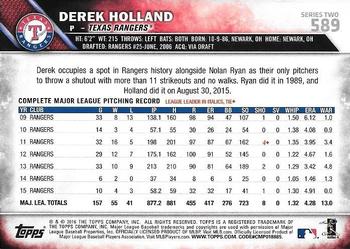 2016 Topps - Limited #589 Derek Holland Back