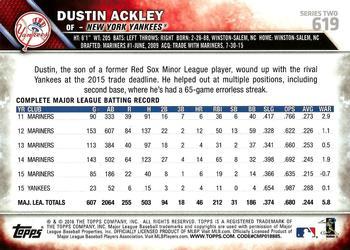 2016 Topps - Limited #619 Dustin Ackley Back