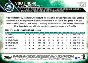 2016 Topps - Limited #641 Vidal Nuno Back