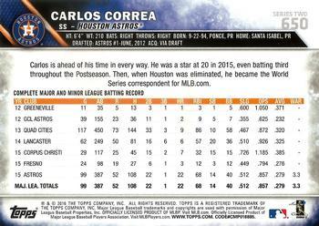 2016 Topps - Limited #650 Carlos Correa Back