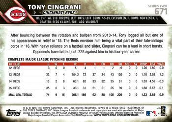 2016 Topps - Limited #671 Tony Cingrani Back