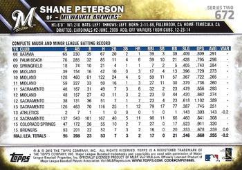 2016 Topps - Limited #672 Shane Peterson Back