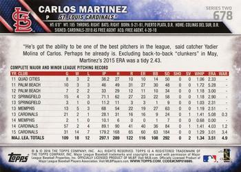 2016 Topps - Limited #678 Carlos Martinez Back