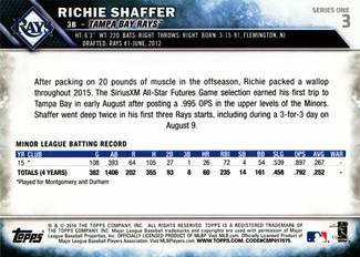 2016 Topps Mini #3 Richie Shaffer Back