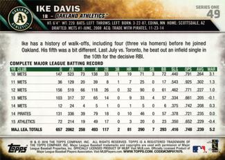 2016 Topps Mini #49 Ike Davis Back