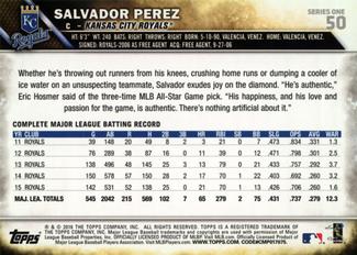 2016 Topps Mini #50 Salvador Perez Back