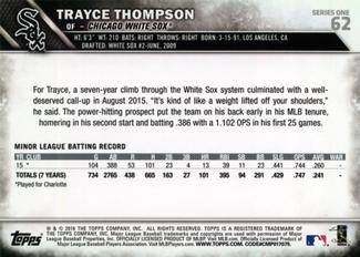 2016 Topps Mini #62 Trayce Thompson Back