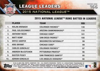 2016 Topps Mini #166 National League Runs Batted In Leaders Back