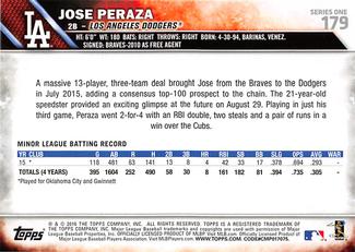 2016 Topps Mini #179 Jose Peraza Back