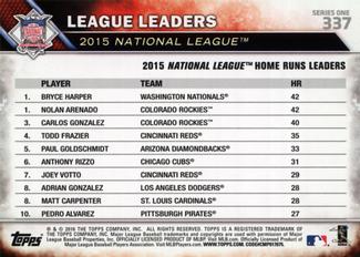 2016 Topps Mini #337 National League Home Run Leaders Back
