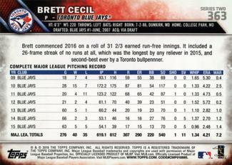 2016 Topps Mini #363 Brett Cecil Back