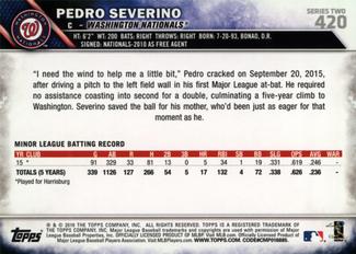 2016 Topps Mini #420 Pedro Severino Back