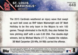 2016 Topps Mini #448 St. Louis Cardinals Back