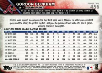 2016 Topps Mini #456 Gordon Beckham Back