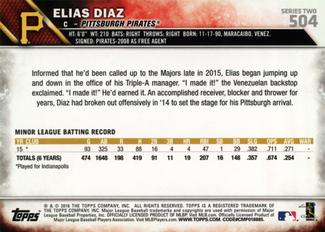 2016 Topps Mini #504 Elias Diaz Back