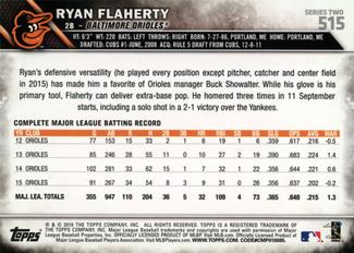 2016 Topps Mini #515 Ryan Flaherty Back