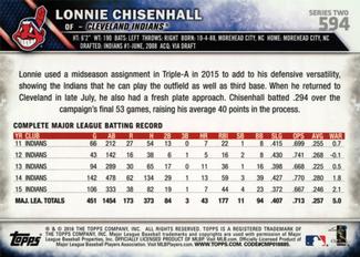 2016 Topps Mini #594 Lonnie Chisenhall Back