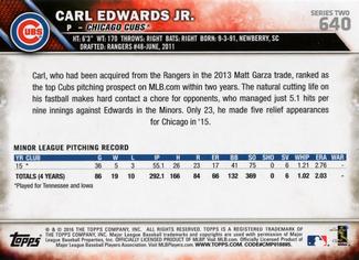 2016 Topps Mini #640 Carl Edwards Jr. Back