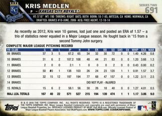 2016 Topps Mini #691 Kris Medlen Back