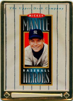 1995 Upper Deck Baseball Heroes Mickey Mantle 10-Card Tin #1 Mickey Mantle Front