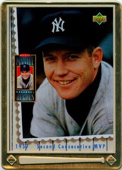 1995 Upper Deck Baseball Heroes Mickey Mantle 10-Card Tin #5 Mickey Mantle Front
