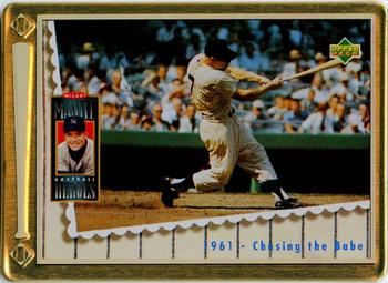 1995 Upper Deck Baseball Heroes Mickey Mantle 10-Card Tin #6 Mickey Mantle Front