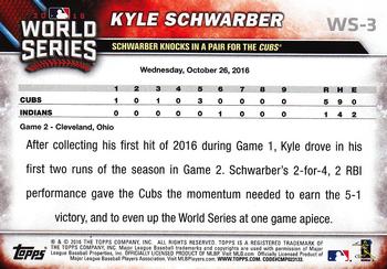 2016 Topps Chicago Cubs World Series Champions Box Set #WS-3 Kyle Schwarber Back