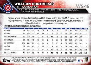 2016 Topps Chicago Cubs World Series Champions Box Set #WS-16 Willson Contreras Back
