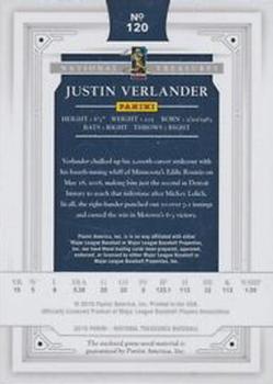 2016 Panini National Treasures #120 Justin Verlander Back