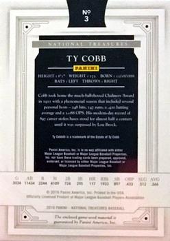 2016 Panini National Treasures #3 Ty Cobb Back