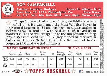 2002 Topps Chrome - 1952 Reprints Refractors #52R-1 Roy Campanella  Back