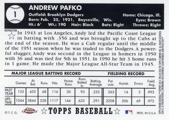 2002 Topps Chrome - 1952 Reprints Refractors #52R-4 Andy Pafko  Back