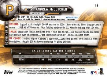 2017 Bowman #18 Andrew McCutchen Back