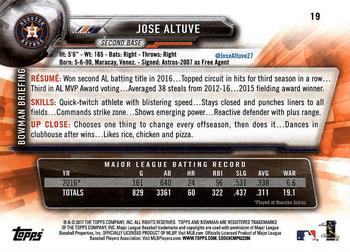 2017 Bowman #19 Jose Altuve Back