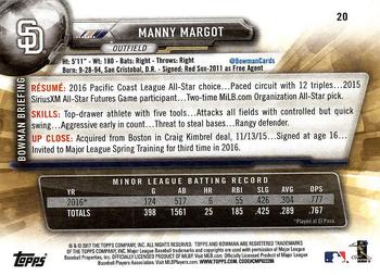 2017 Bowman #20 Manny Margot Back