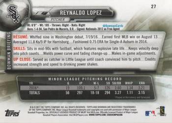 2017 Bowman #27 Reynaldo Lopez Back