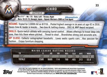 2017 Bowman #33 Ichiro Back