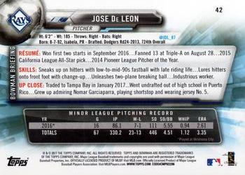 2017 Bowman #42 Jose De Leon Back