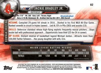 2017 Bowman #82 Jackie Bradley Jr. Back
