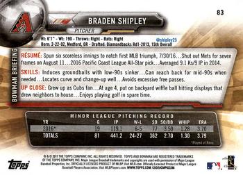 2017 Bowman #83 Braden Shipley Back