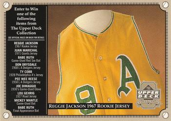 2000 Upper Deck - Upper Deck Collection Entry Forms #NNO Reggie Jackson 1967 Rookie Jersey Entry Form Front
