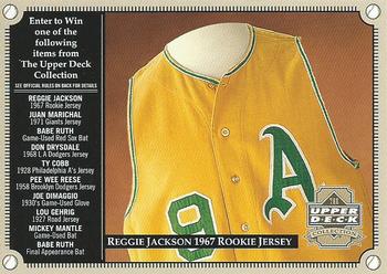 2000 Upper Deck - Upper Deck Collection Entry Forms #NNO Reggie Jackson 1967 Rookie Jersey Entry Form Front