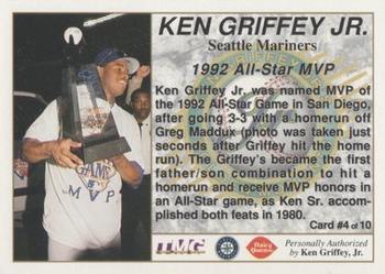 1994 Dairy Queen Ken Griffey Jr's Golden Moments - Gold #4 Ken Griffey Jr. Back
