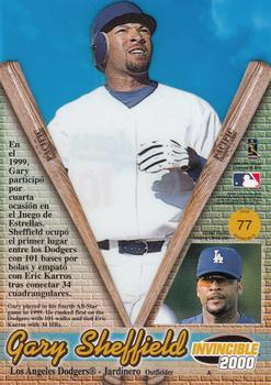 2000 Pacific Invincible #77 Gary Sheffield Back