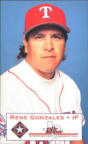 1996 Dr. Pepper Texas Rangers 3x5 #NNO Rene Gonzales Front