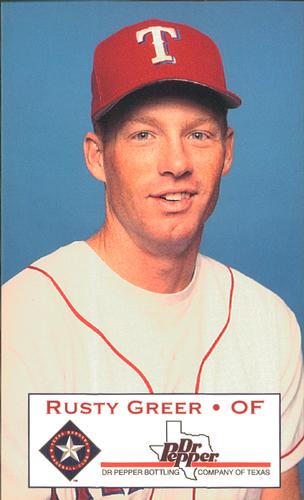 1996 Dr. Pepper Texas Rangers 3x5 #NNO Rusty Greer Front
