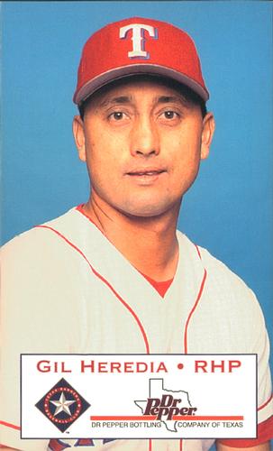 1996 Dr. Pepper Texas Rangers 3x5 #NNO Gil Heredia Front