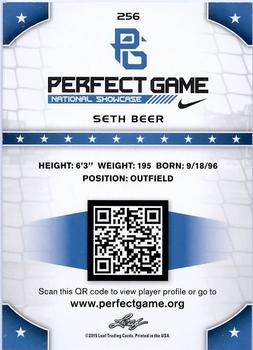 2015 Leaf Perfect Game National Showcase - Blue #256 Seth Beer Back