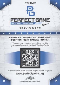 2015 Leaf Perfect Game National Showcase - Base Autograph - Gold #PG-TM2 Travis Marr Back